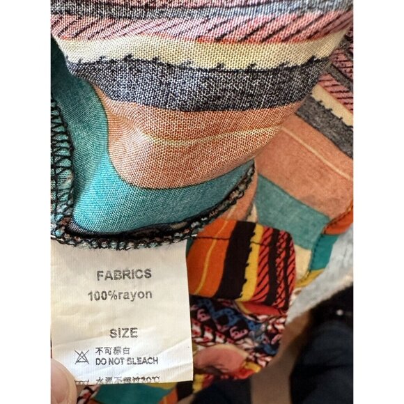 NENDU MENS 2XL Colorful Striped Button Down Short Sleeve Shirt - Picture 8 of 10